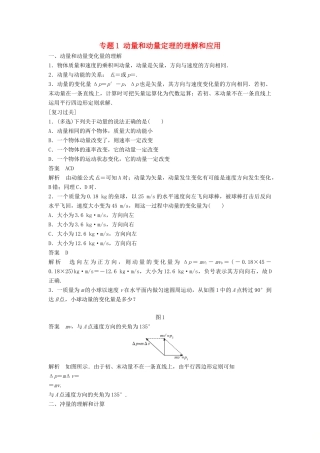 高中物理 专题1 动量和动量定理的理解和应用复习学案 新人教版选修3-5-新人教版高二选修3-5物理学案