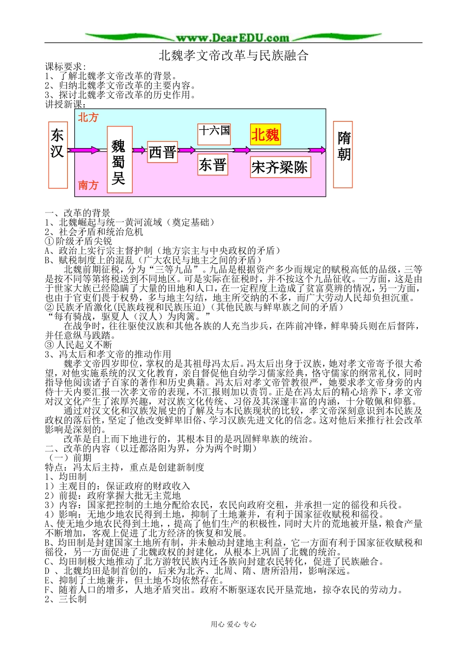 岳麓版高中历史选修1北魏孝文帝改革与民族融合_第1页