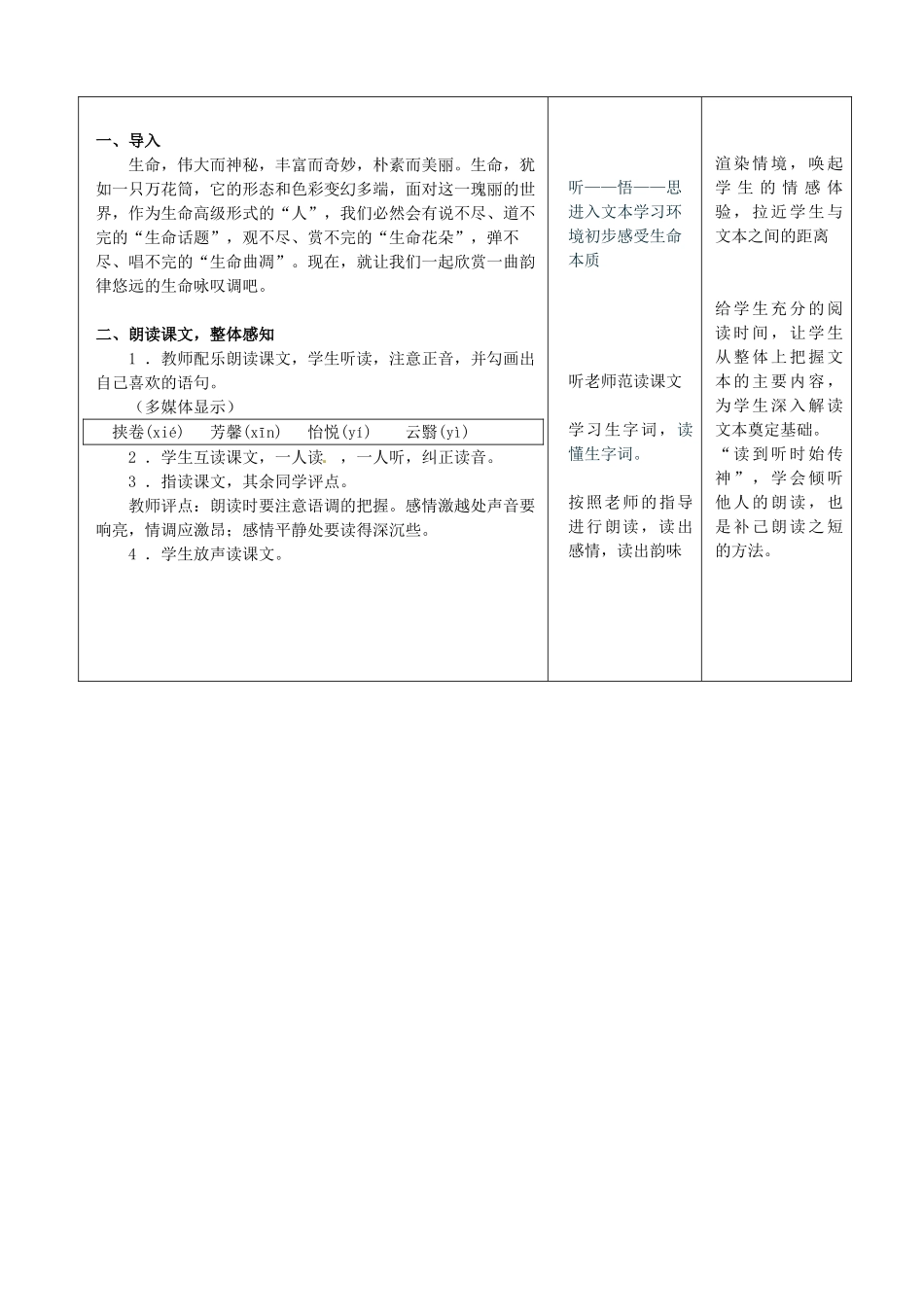 内蒙古呼和浩特市敬业学校九年级语文下册 谈生命教案 新人教版_第2页
