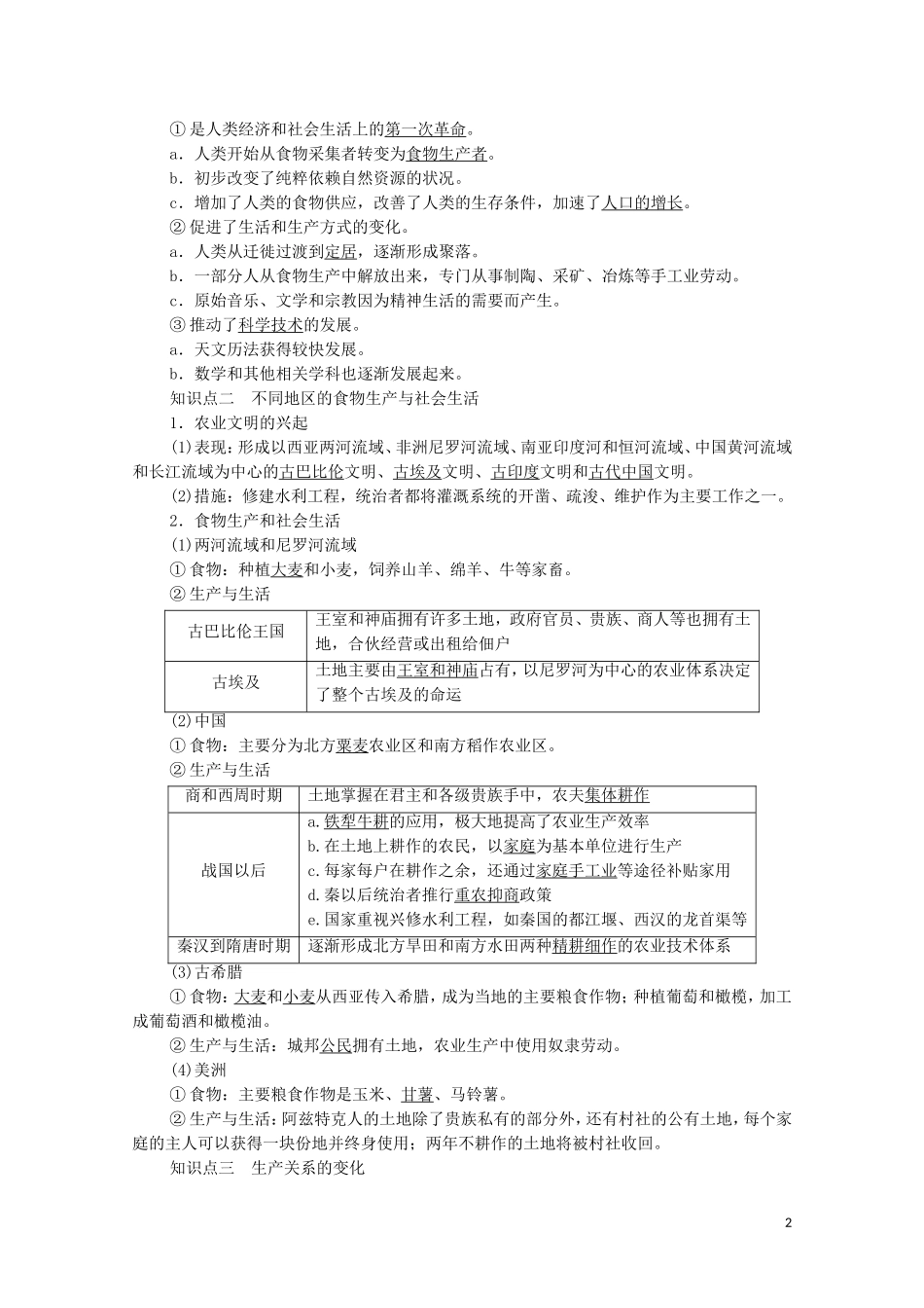 高中历史 第1单元 食物生产与社会生活 第1课 从食物采集到食物生产（教师用书）教案 新人教版选择性必修2-新人教版高二选择性必修2历史教案_第2页