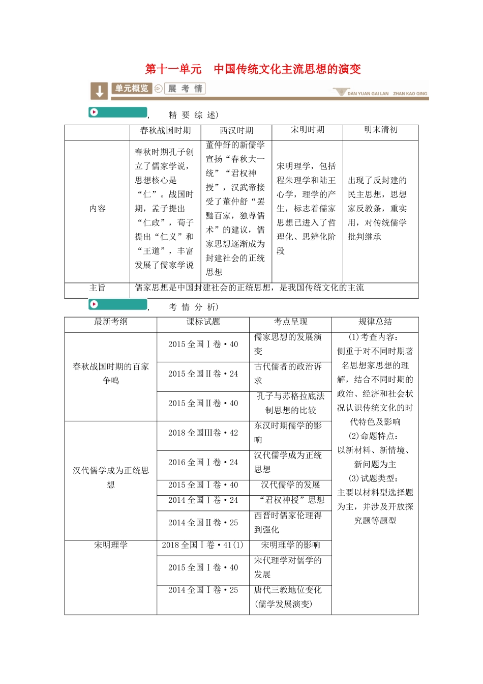 案）高考历史一轮总复习 第十一单元 中国传统文化主流思想的演变 39“百家争鸣”和儒家思想的形成学案（含解析）-人教版高三全册历史学案_第1页