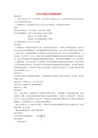 高中历史 第15课 近代中国民主思想的萌芽教案 岳麓版选修2-岳麓版高中选修2历史教案