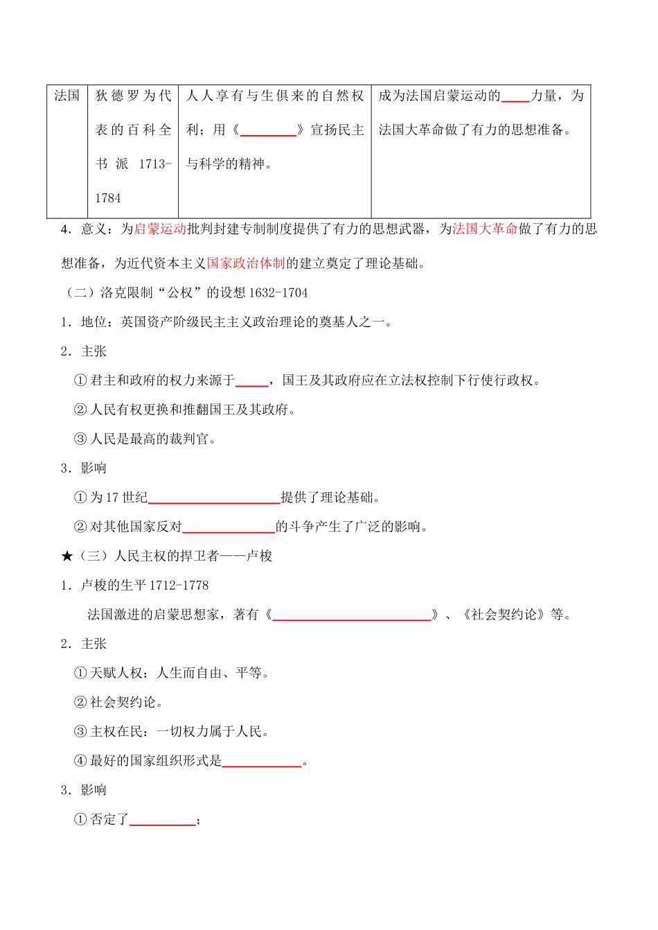 高二历史 主权在民的政治启蒙学案_第2页