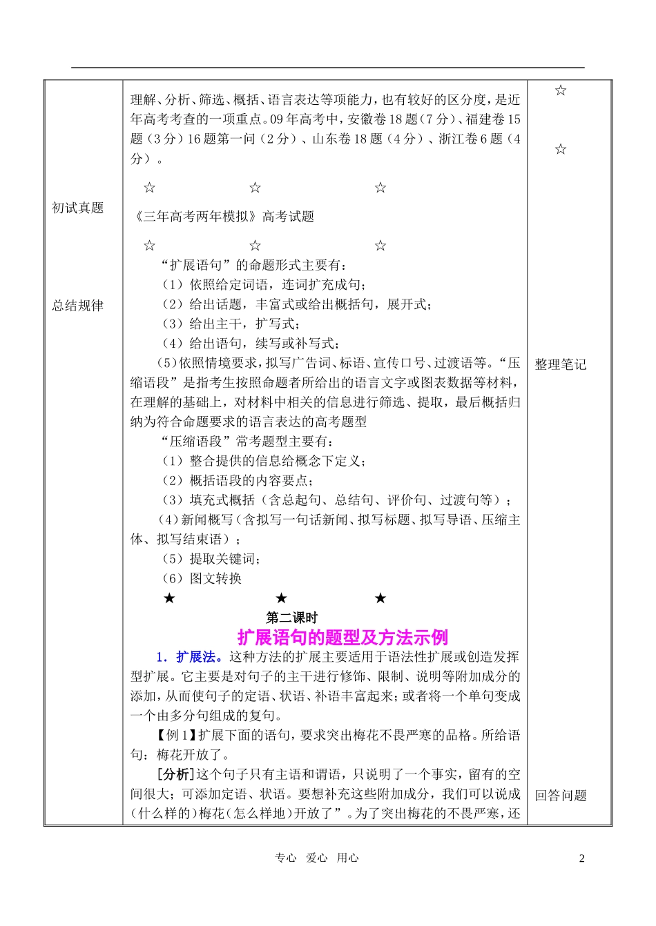 2011届高中语文专题扩展压缩语段教案_第2页