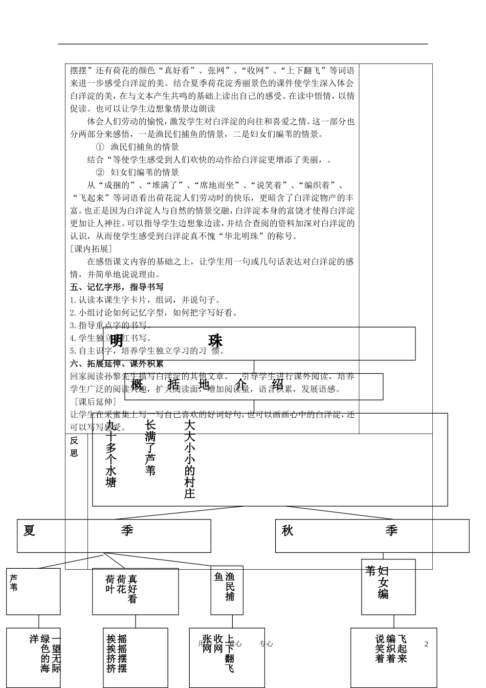 二年级语文下册 华北明珠白洋淀1教案 冀教版_第2页