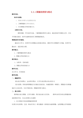 高中信息技术 第15课时《图像的类型与格式》教案-人教版高中全册信息技术教案