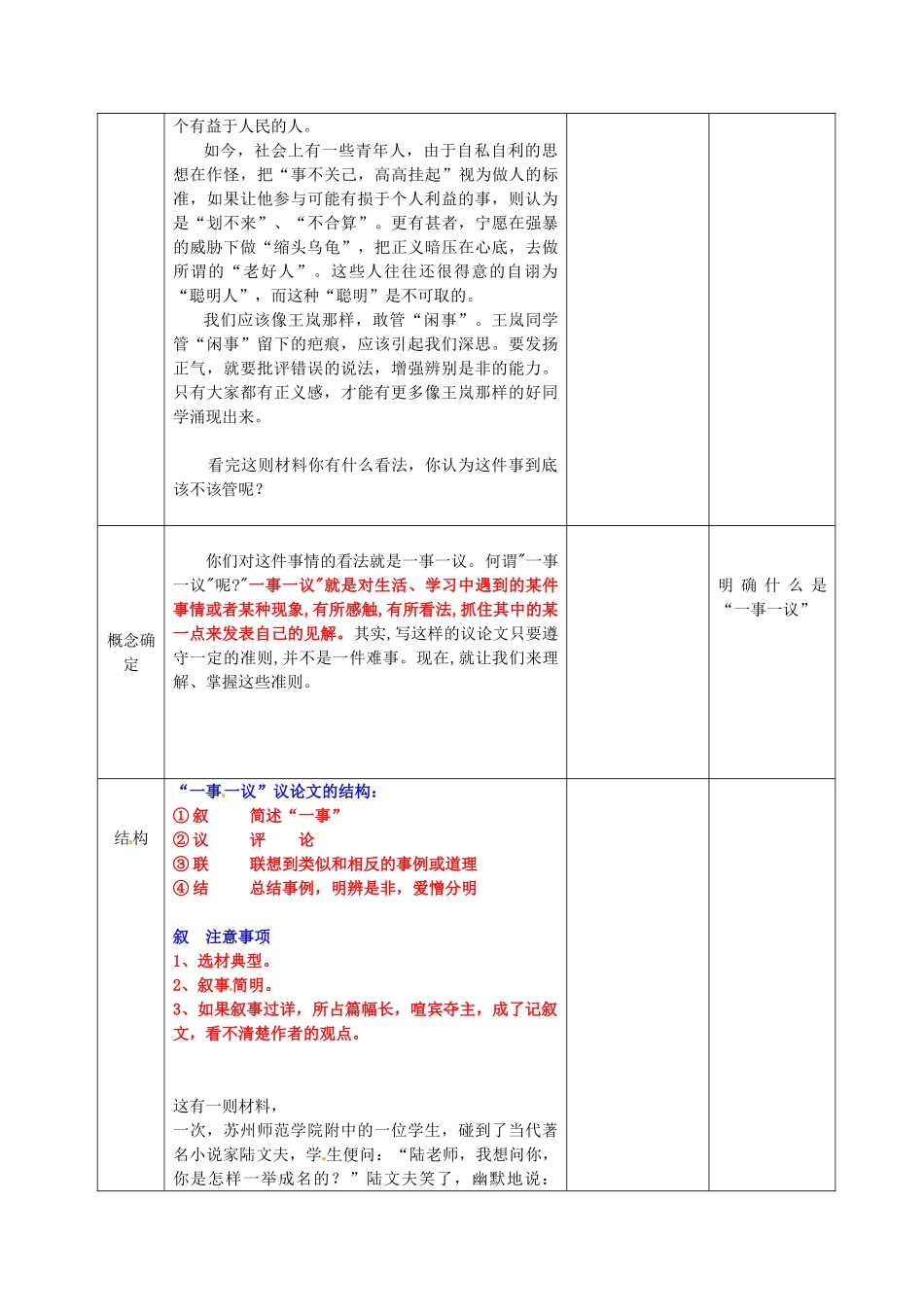 九年级语文上册 第三单元 作文 一事一议写作指导教案 语文版-语文版初中九年级上册语文教案_第2页