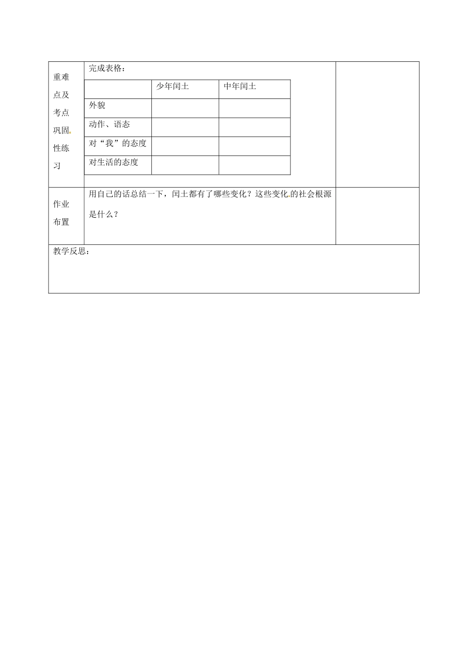 河南省洛阳市下峪镇初级中学九年级语文上册 故乡教案2 新人教版_第3页