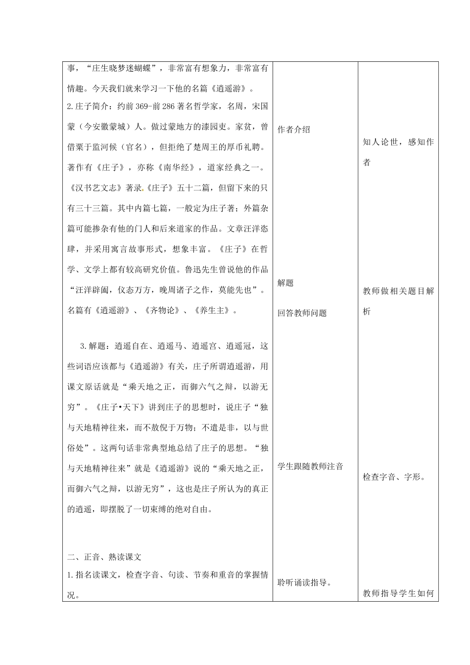 云南省景洪市第四中学高考语文一轮复习 逍遥游教案_第3页