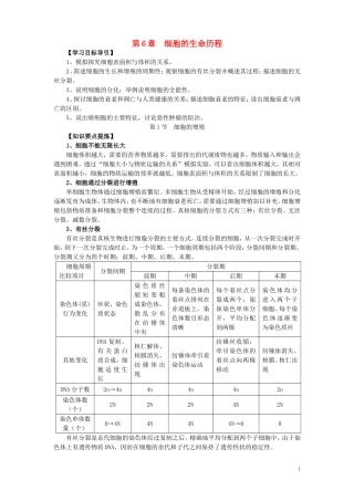 高中生物《细胞的增殖》学案5 新人教版必修1