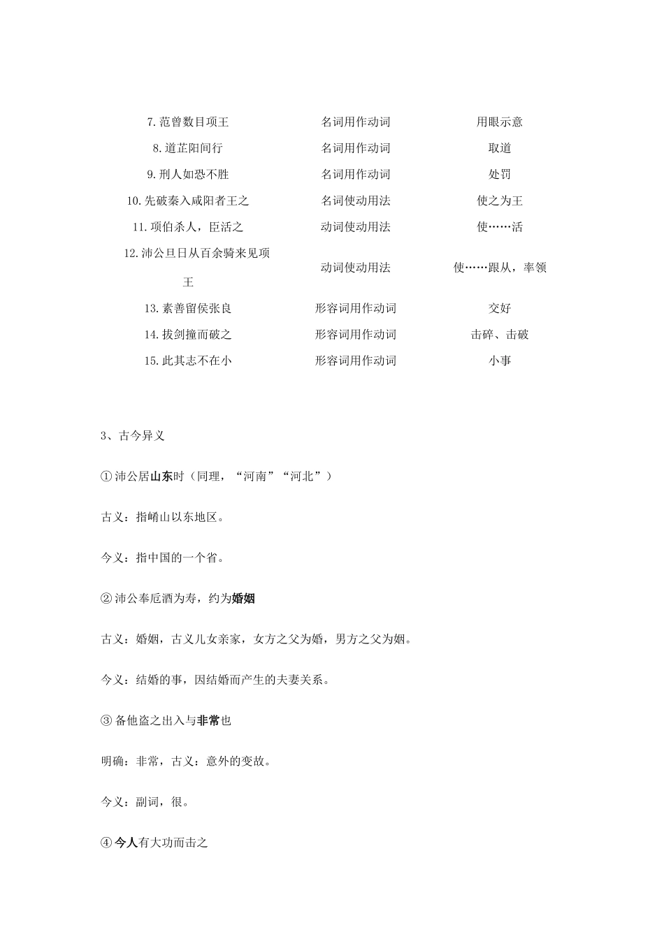 2012高中语文 4.9鸿门宴第三课时教案 07鲁人版必修2_第3页