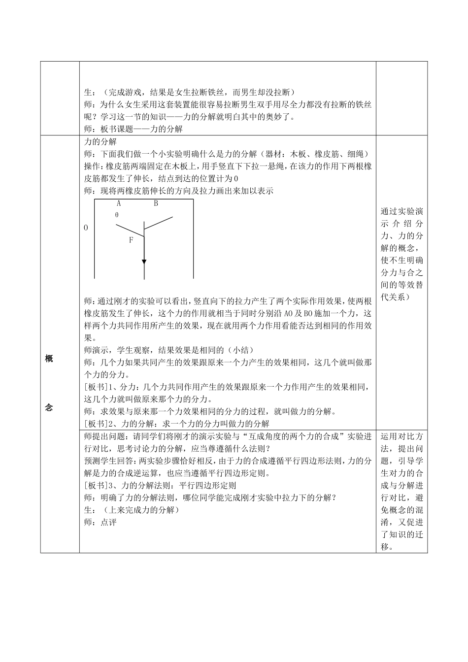 高一物理力的分解教学设计 新课标 豫教版 必修1_第2页