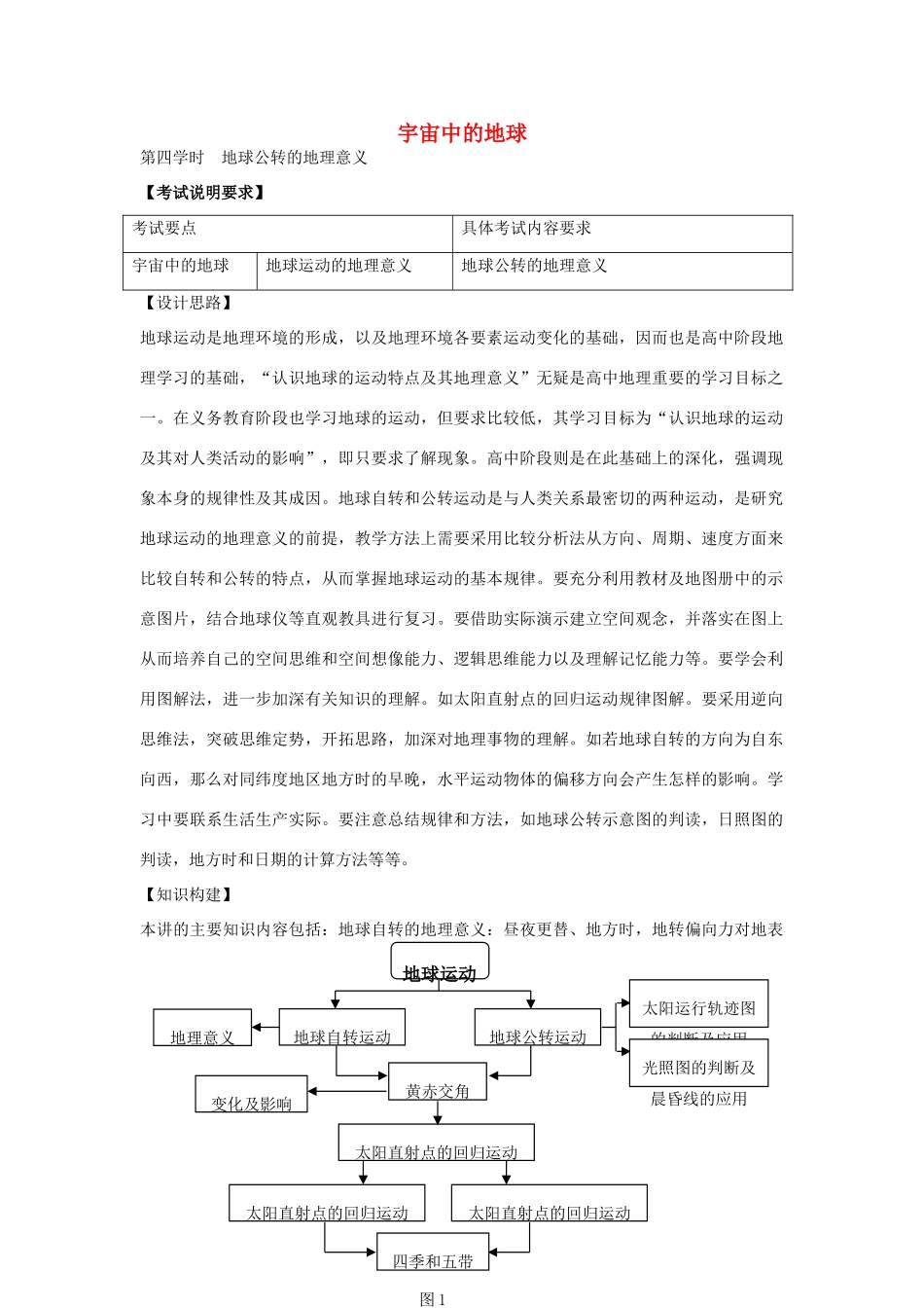 高考地理二轮复习 专题二 宇宙中的地球（第4课时）导学案-人教版高三全册地理学案_第1页