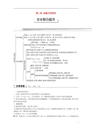 高中物理 第1章 动量守恒研究学案 鲁科版选修3-5-鲁科版高二选修3-5物理学案