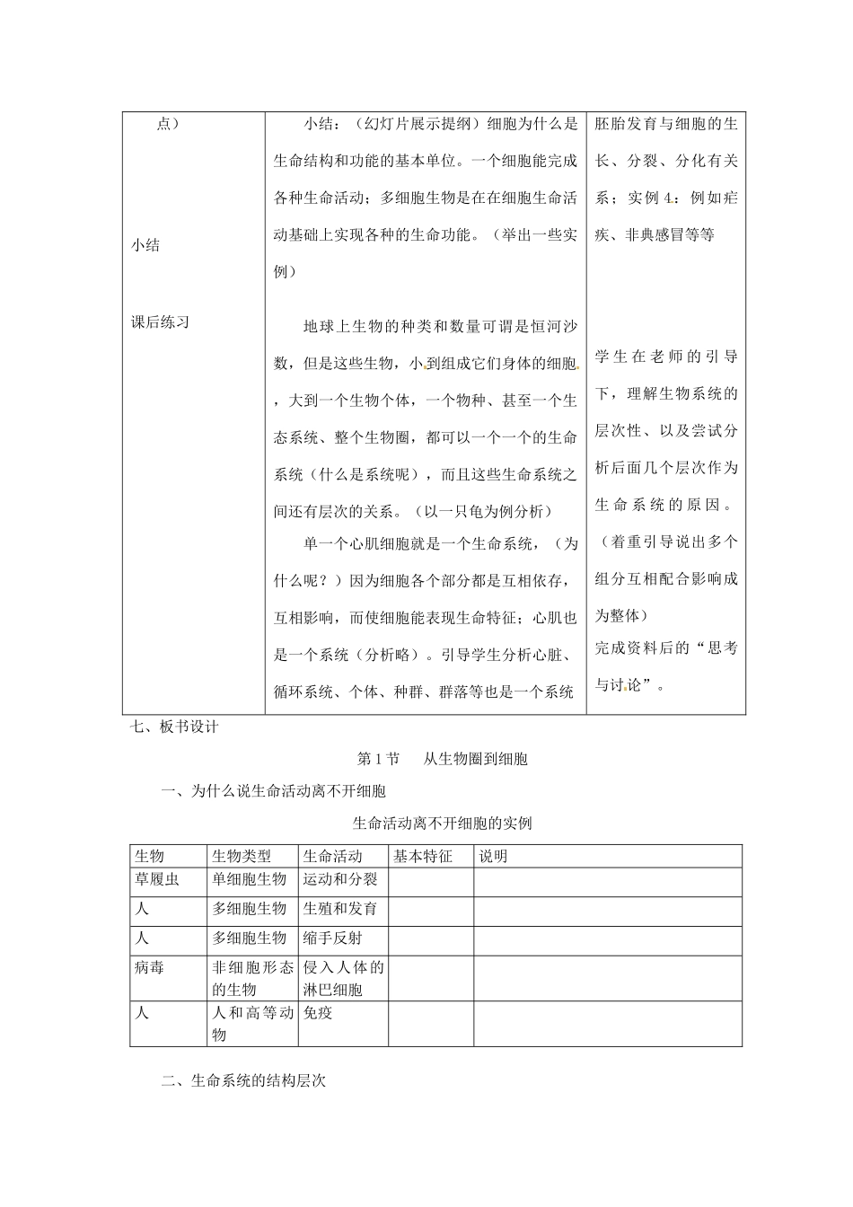 江苏省邳州二中高中生物《1.1 从生物圈到细胞》教案 新人教版必修1_第2页
