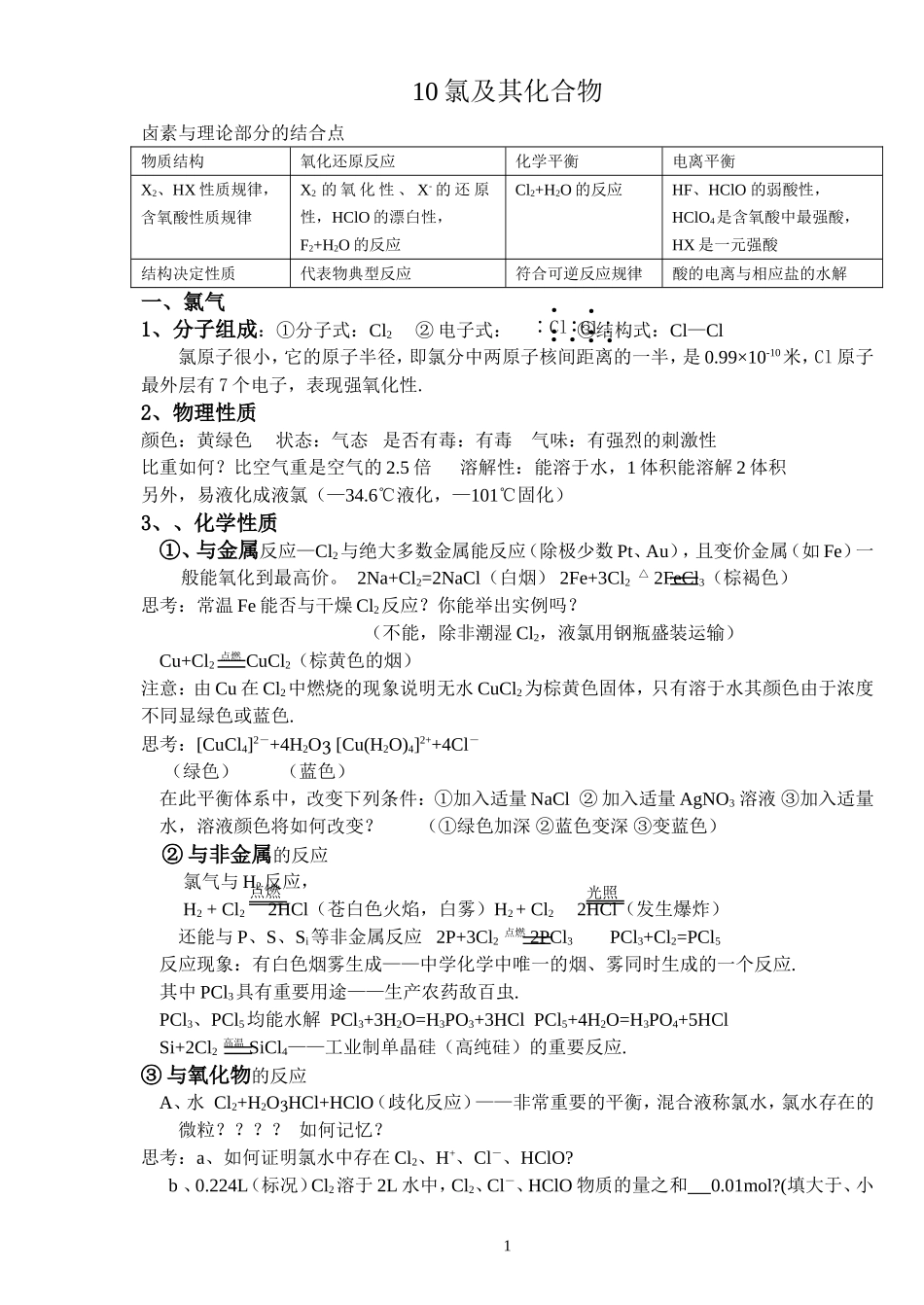 10氯及其化合物_第1页