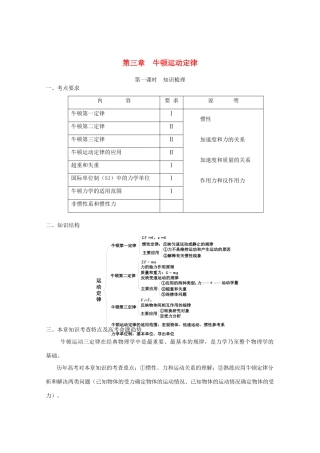 湖北省红安一中高三物理书联版资料 牛顿运动定律