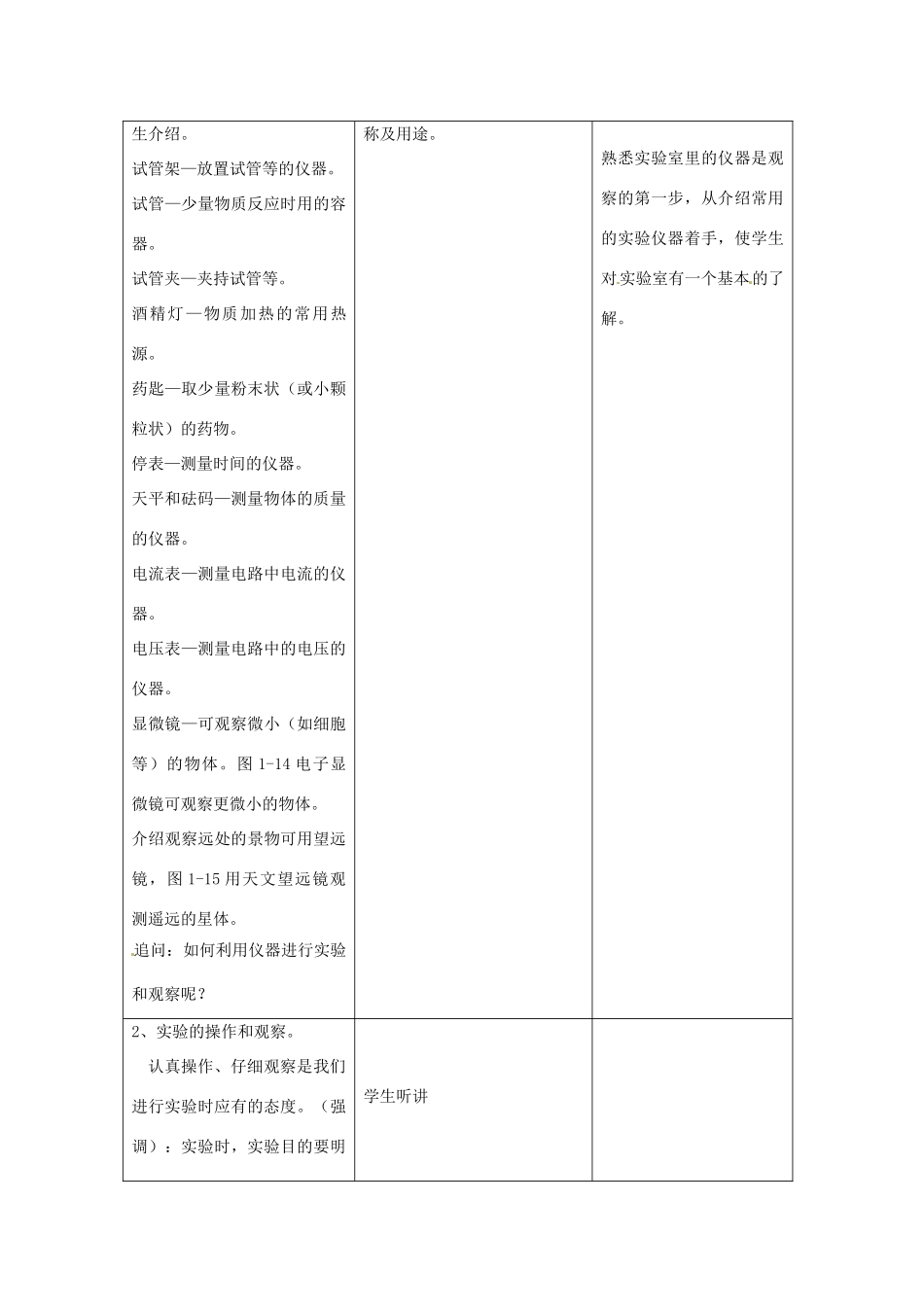 浙江省温岭市城南中学七年级科学《实验和观察》教案_第3页