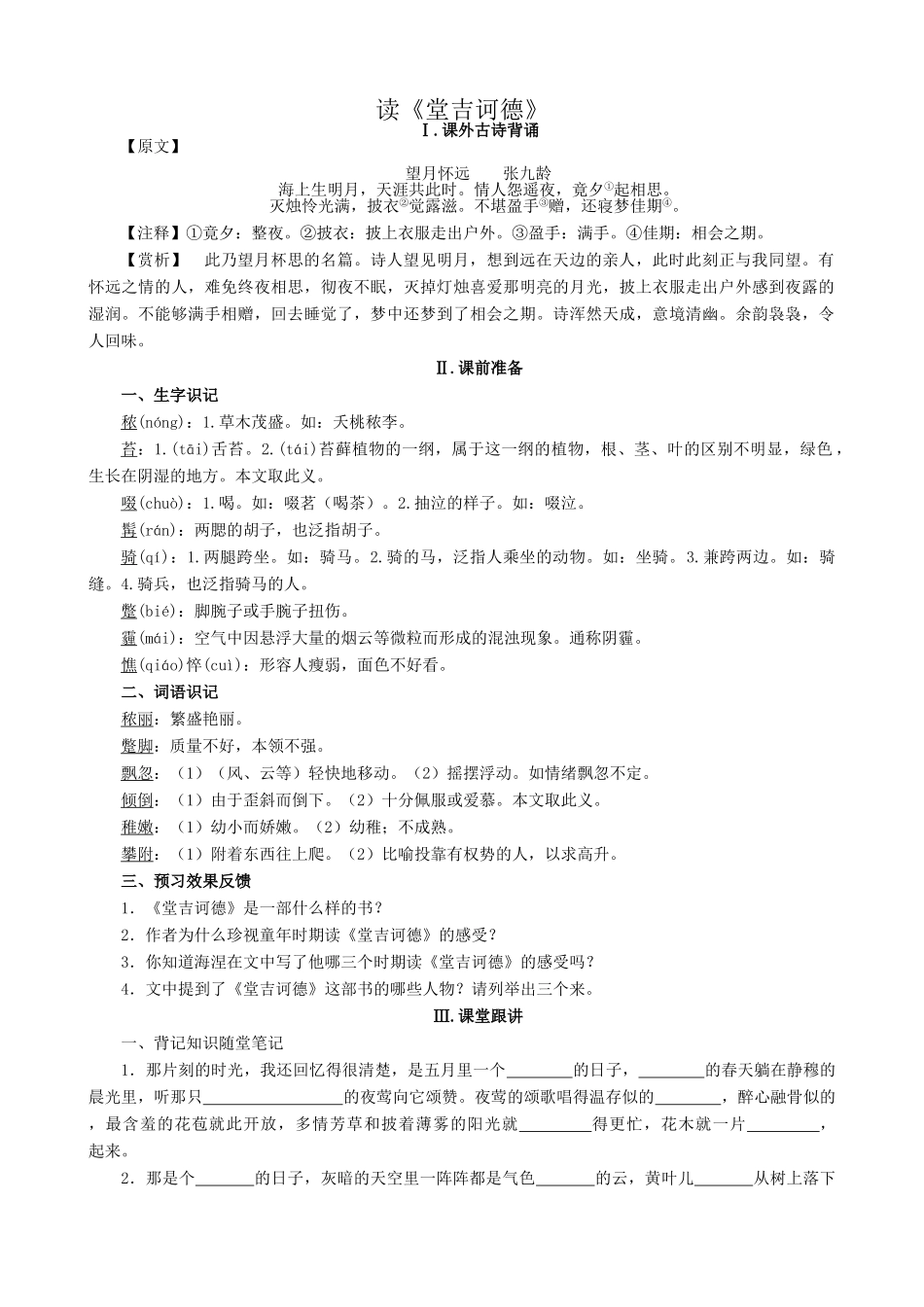 九年级语文下册读《堂吉诃德》(2)_第1页