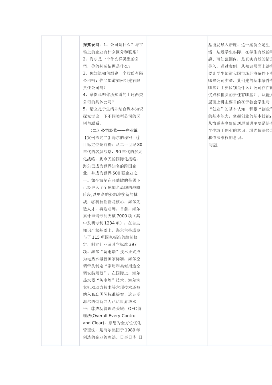 高中思想政治课《公司的经营与发展》教学案例分析_第2页