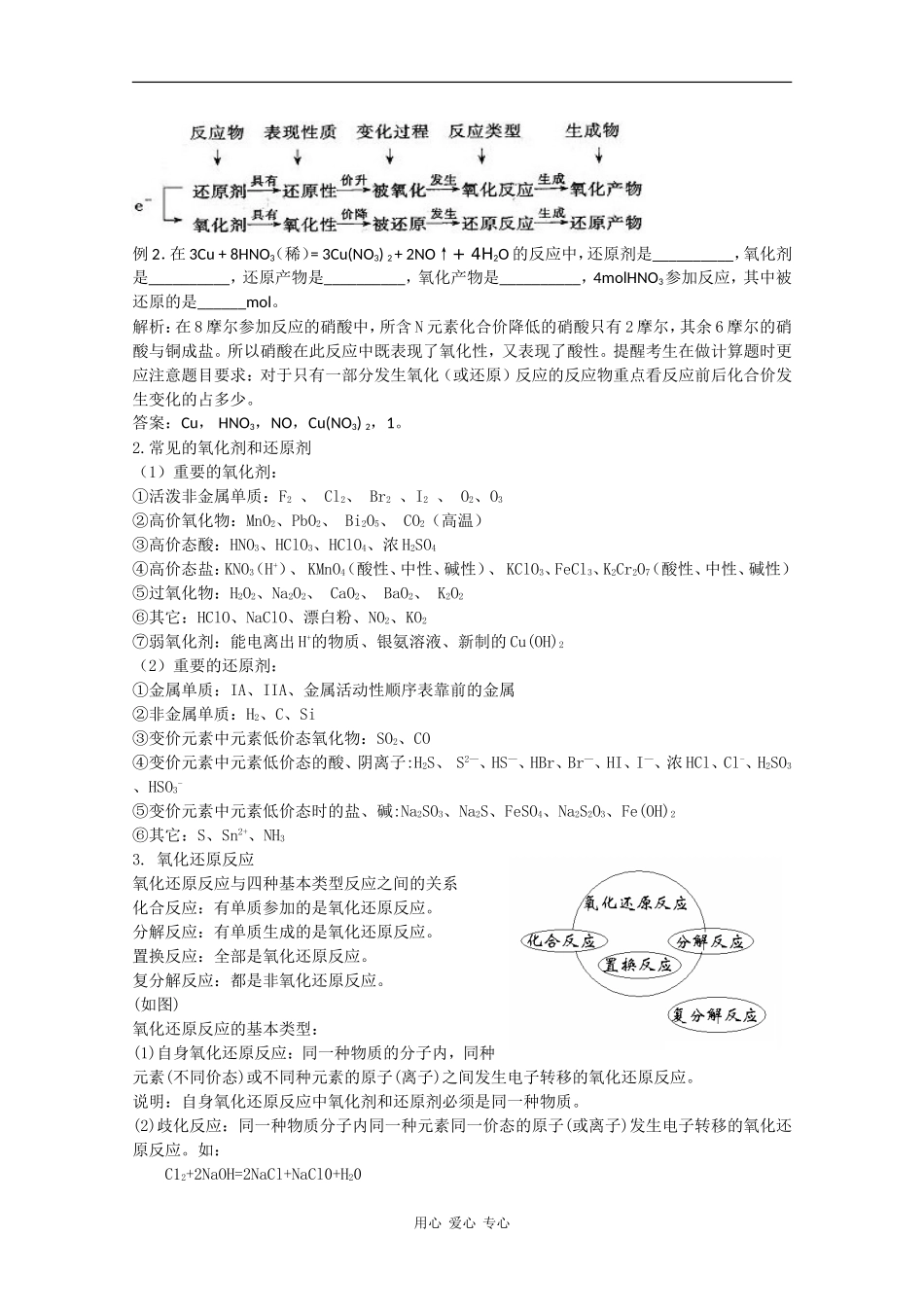 2010届高三化学高考二轮复习教案：第7讲 氧化还原反应的概念_第2页