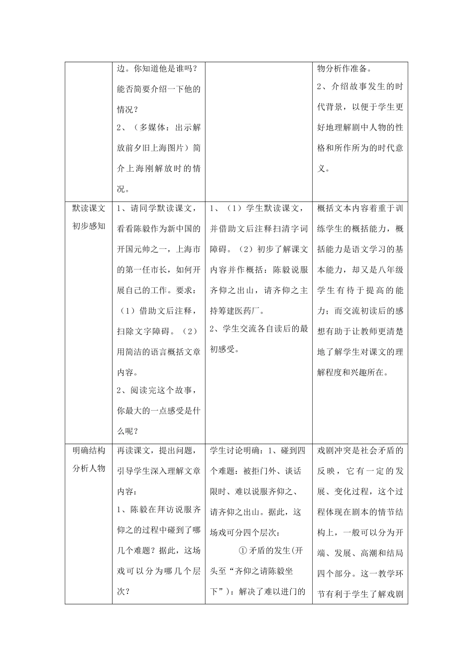 九年级语文下册《陈毅市长》教案11 苏教版_第2页