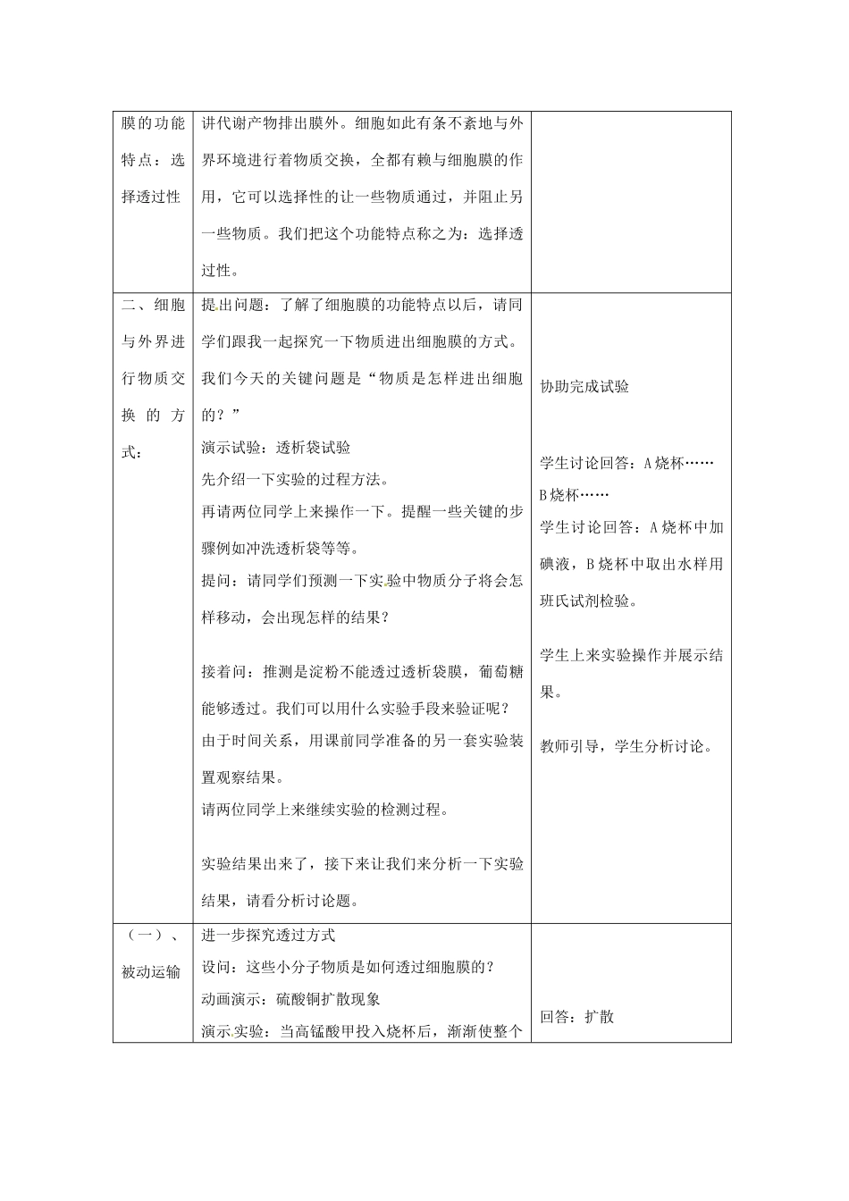 江苏省邳州二中高中生物《细胞与外界的物质交换》教案 新人教版必修1_第2页