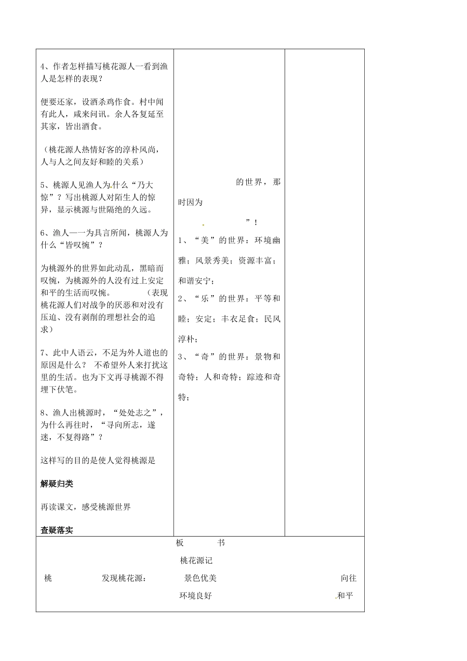 吉林省四平市第十七中学八年级语文上册 桃花源记（第3课时）教案 长春版_第3页