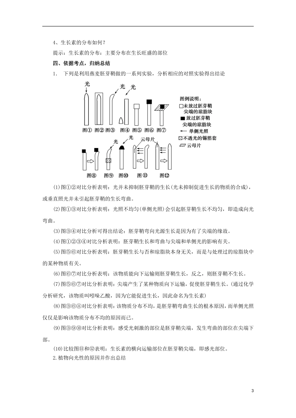 高中生物 1.1.2 植物激素、环境信号导学案（第1课时）浙科版必修3_第3页