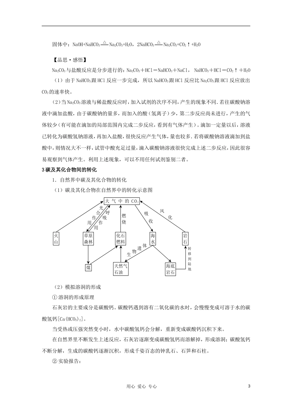 2012高考化学一轮复习 碳的多样性教案 鲁科版必修1_第3页