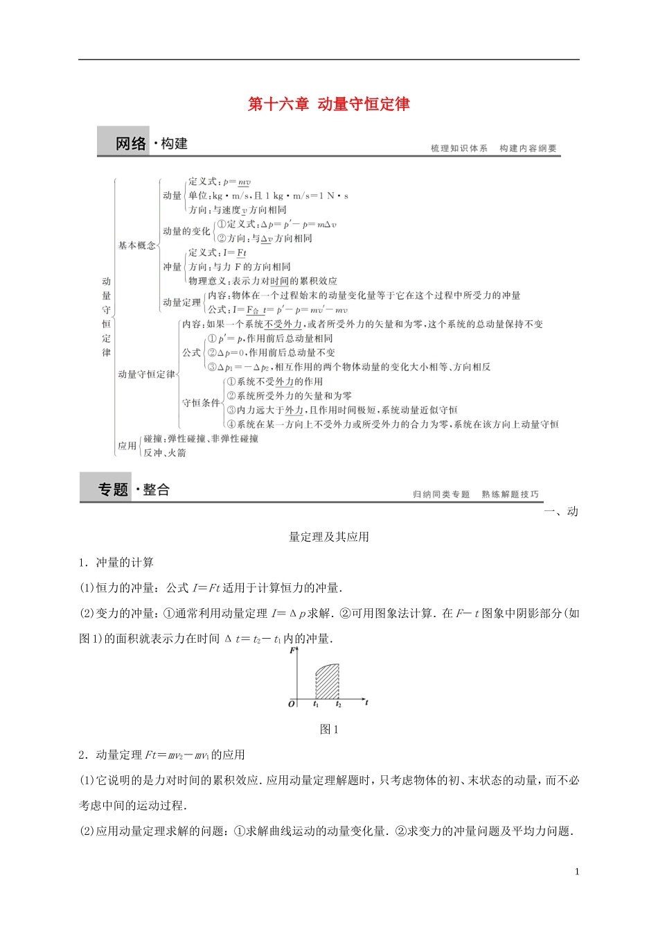 高中物理 第十六章 动量守恒定律导学案 新人教版选修3-5-新人教版高二选修3-5物理学案_第1页