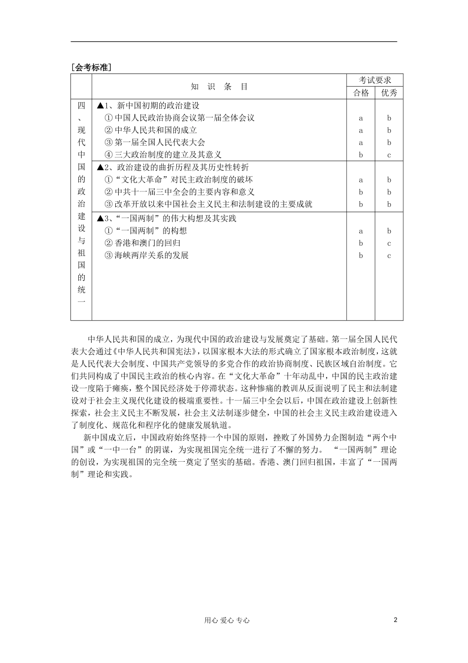 高中历史 专题同步备课资料现代中国的政治建设与祖国的统一 人民版必修1_第2页
