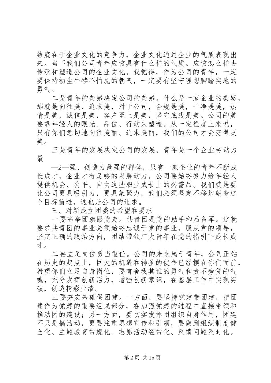 团委成立(换届)讲话发言_第2页