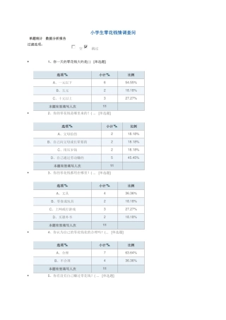 小学生零花钱情调查问