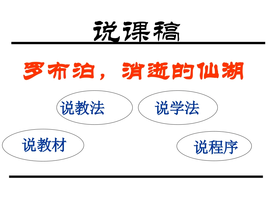 《罗布泊_消逝的仙湖》说课课件_第2页