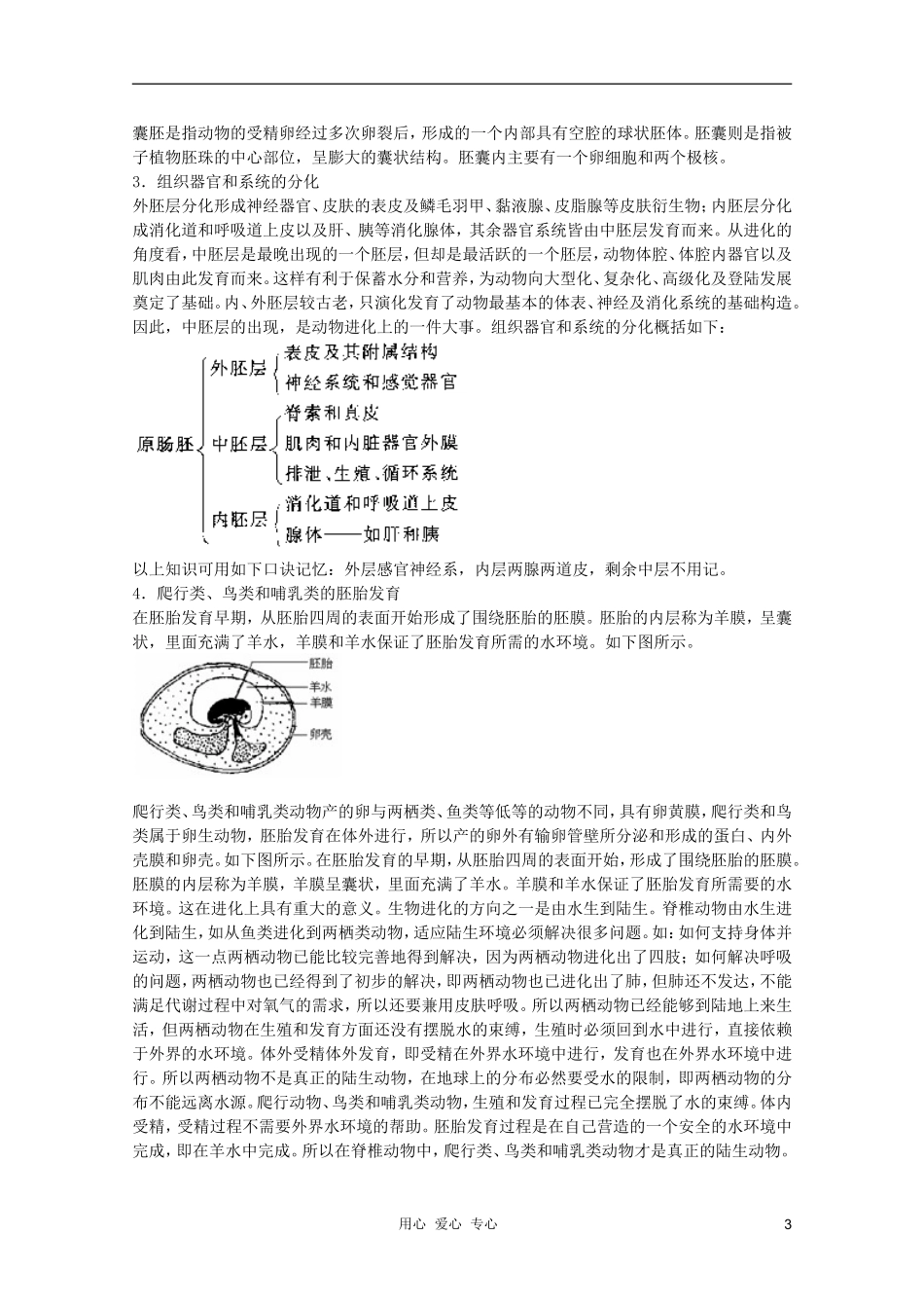 高中生物 第5章 高等动物的个体发育全套导学案 新人教版必修1_第3页