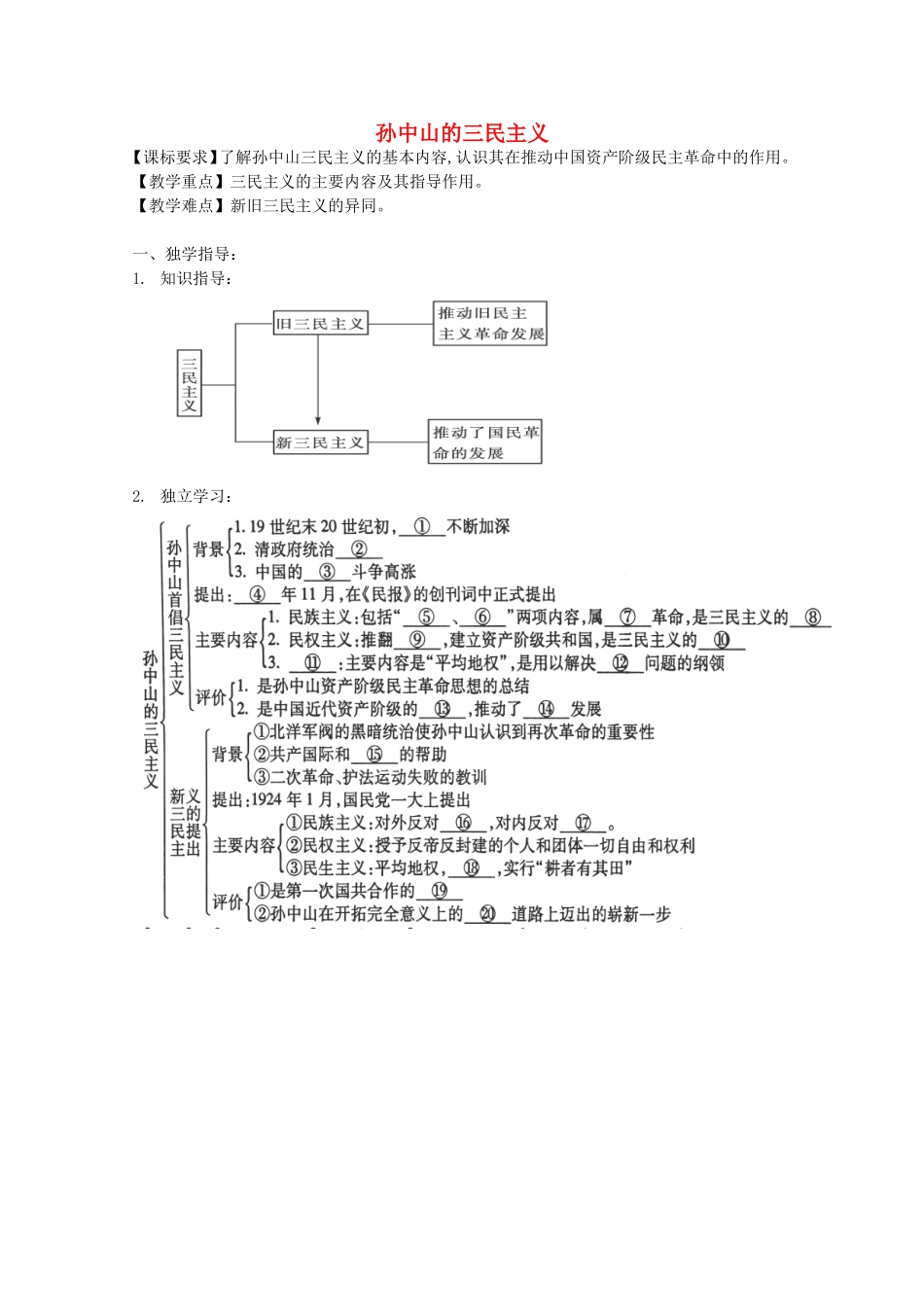 《孙中山的三民主义》教案（2）_第1页