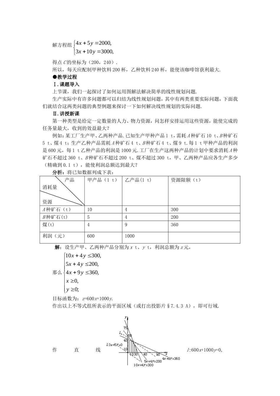 【精品】高二数学 7.4简单的线性规划(第三课时)大纲人教版必修_第2页