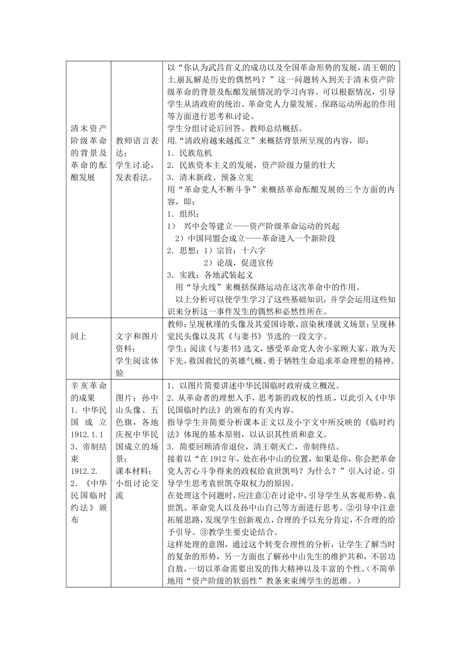 《辛亥革命》教案（2）_第2页