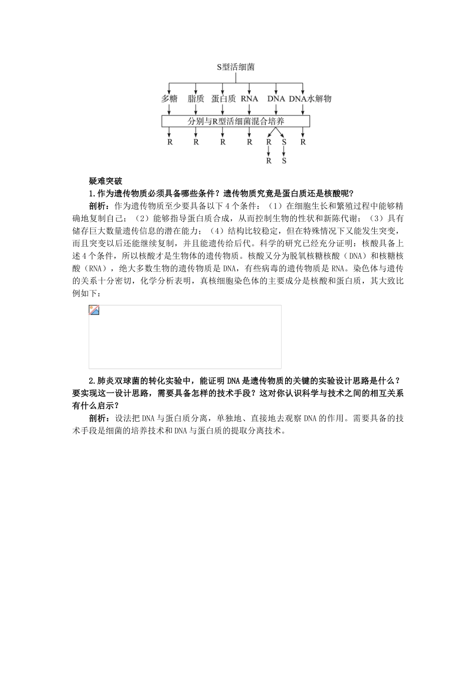 高中生物 知识梳理 第三单元 第一章 第一节 遗传物质的发现学案（含解析）中图版必修2-中图版高中必修2生物学案_第2页
