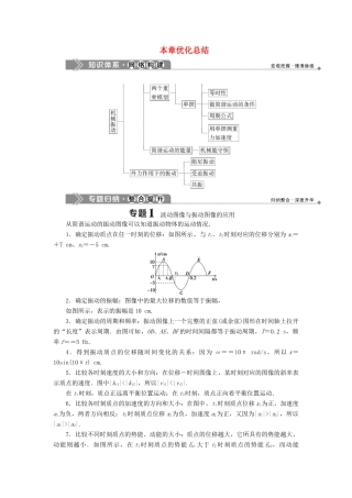 高中物理 第1章 机械振动 本章优化总结学案 沪科版选修3-4-沪科版高二选修3-4物理学案