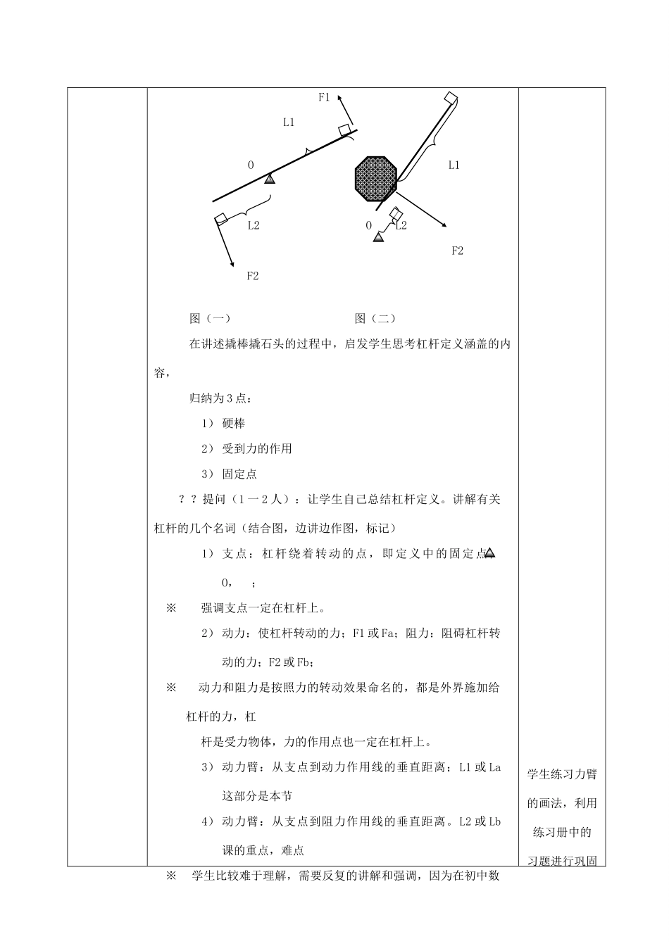 福建东桥经济开发区八年级物理《杠杆》教案 沪科版_第2页