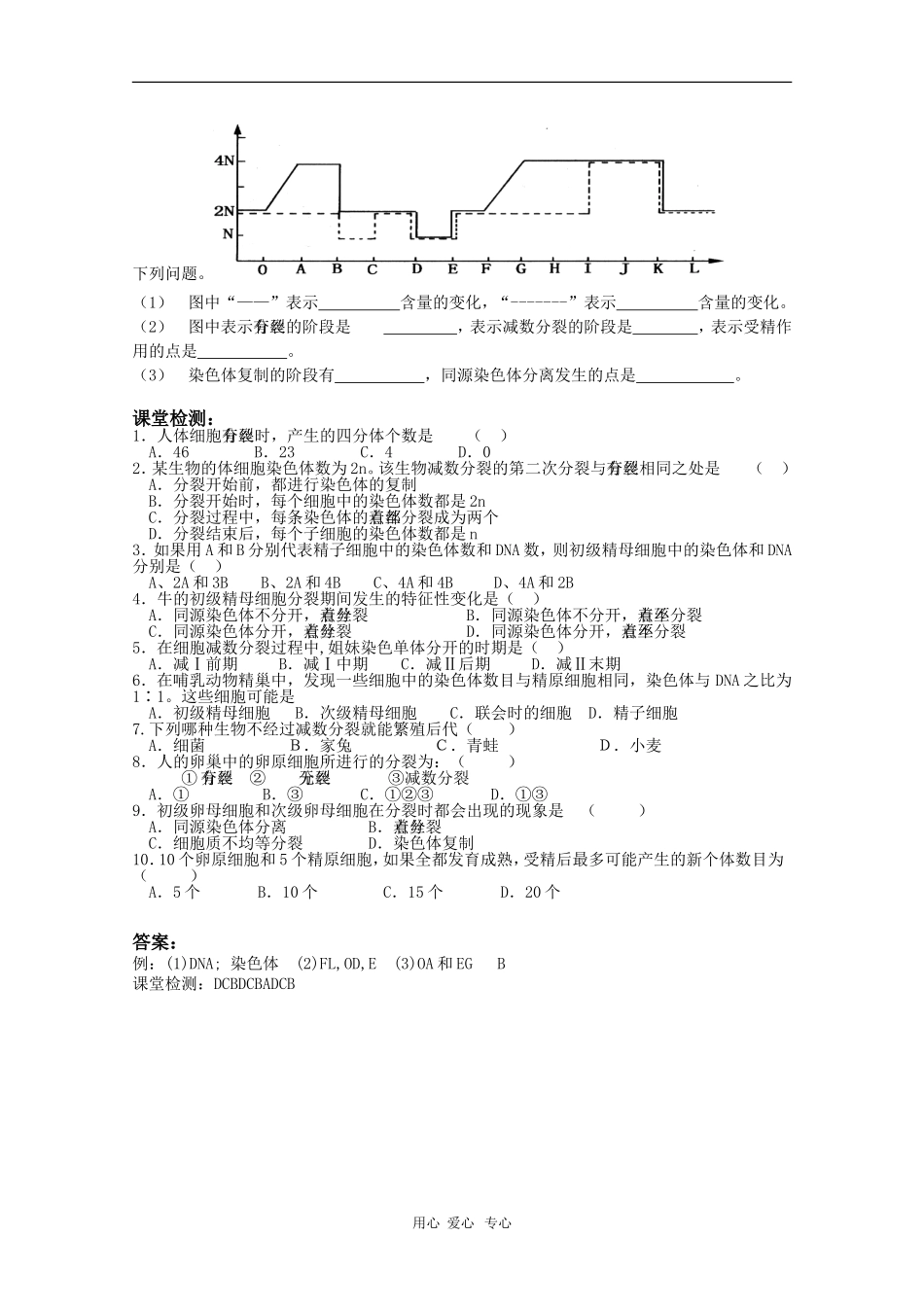 高中生物：2.1《减数分裂和受精作用》学案（2）（新人教版必修2）_第2页