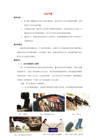 高中物理 第4章 第3节 力的平衡教案2 鲁科版必修1-鲁科版高一必修1物理教案