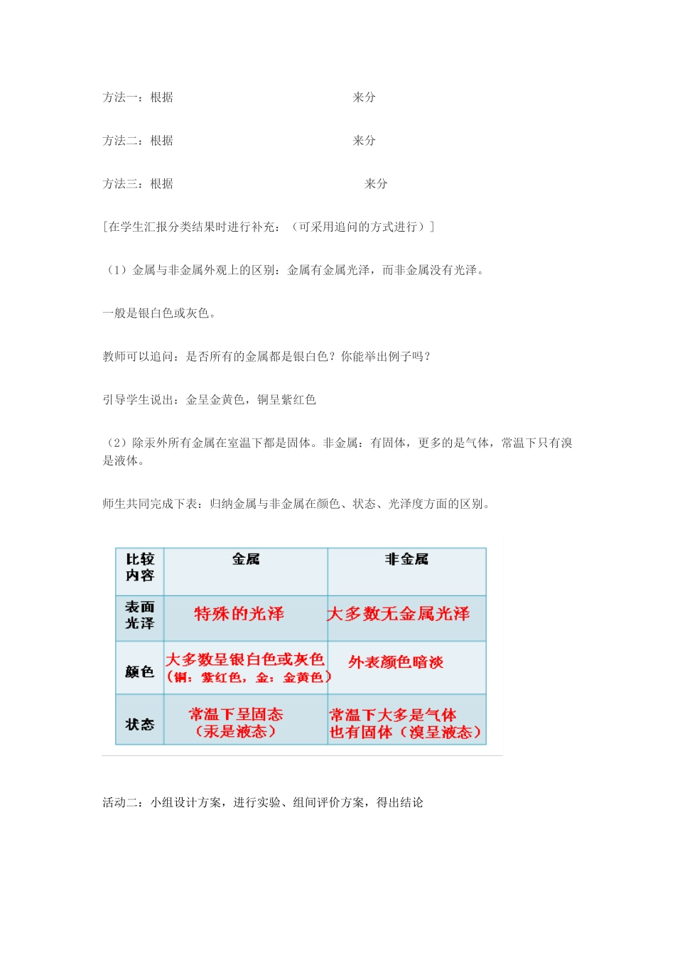 秋九年级科学上册 第2章 第1节 金属材料教学设计 浙教版-浙教版初中九年级上册自然科学教案_第2页