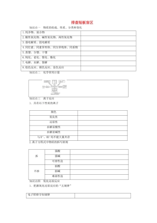 （广东专版）高考化学二轮复习 第二部分 排查短板盲区学案-人教版高三全册化学学案