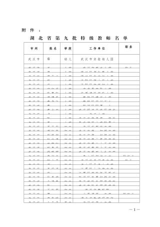 湖北省第九批特级教师
