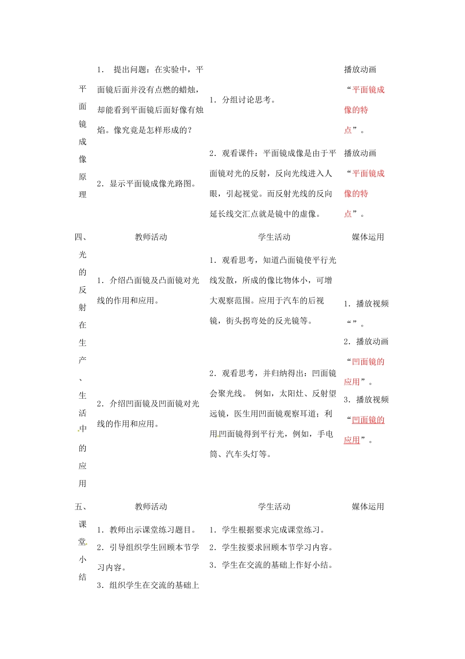 重庆市荣昌安富中学八年级物理《平面镜成像》教案 人教新课标版_第3页