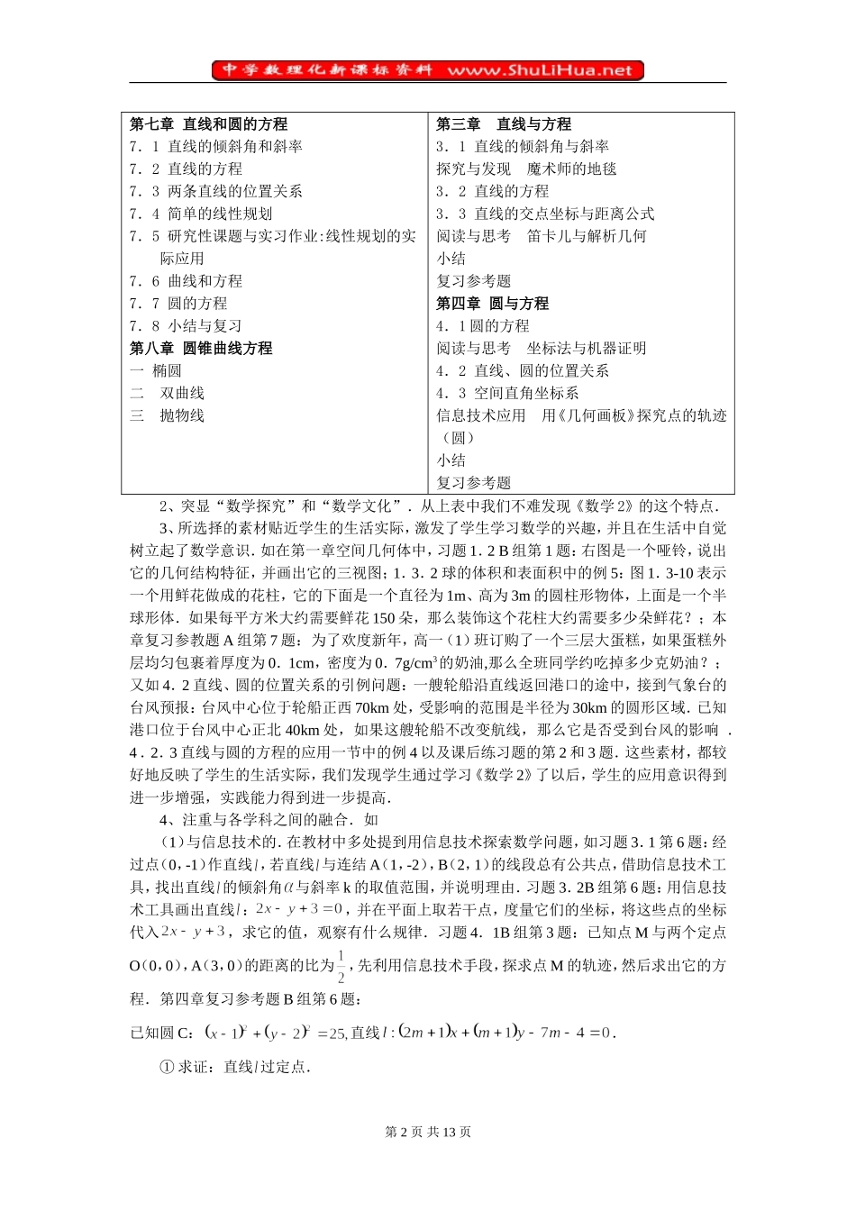 数学必修模块2教学研究_第2页