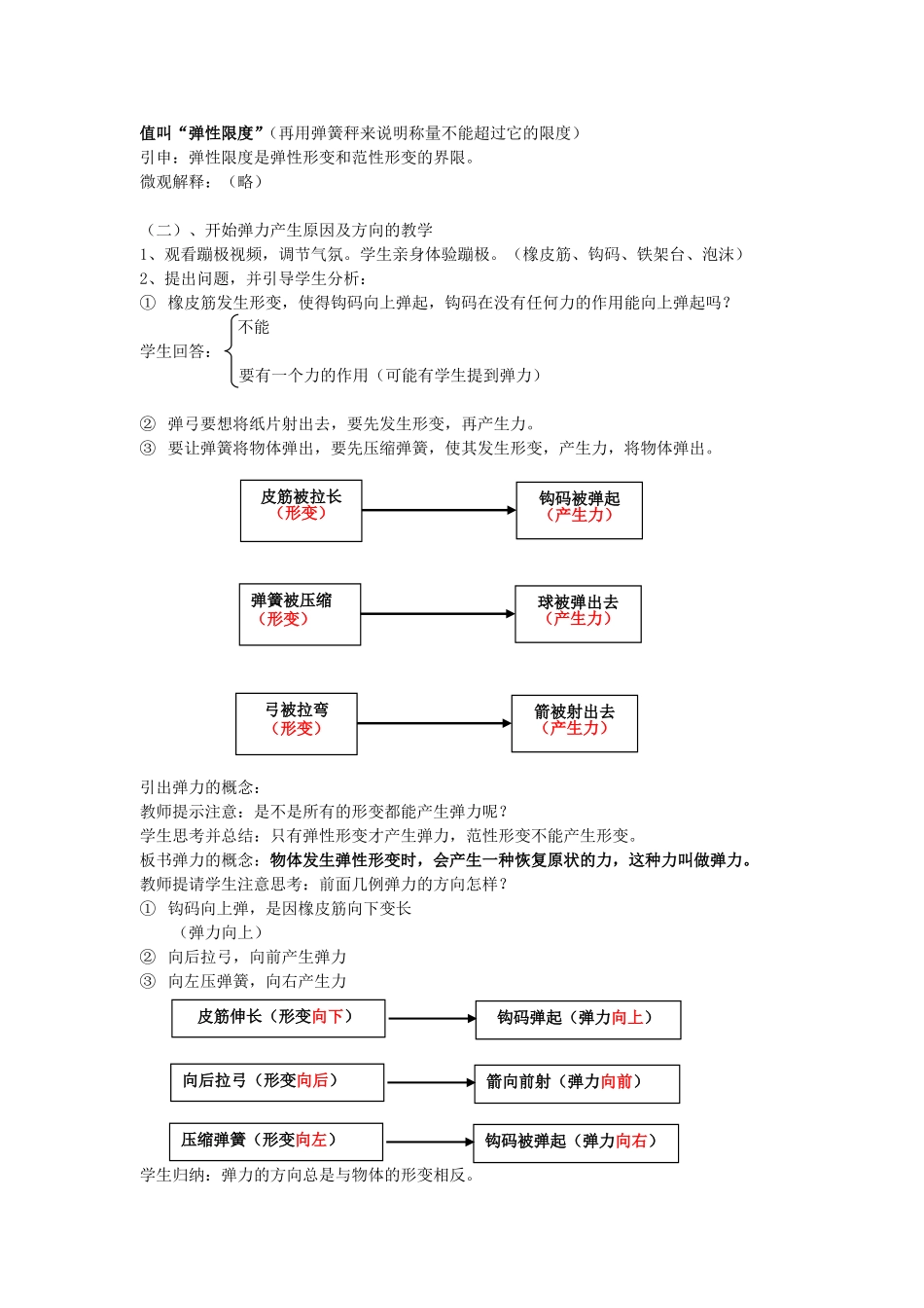 高一物理形变与弹力教学设计2 新课标 豫教版 必修1_第3页